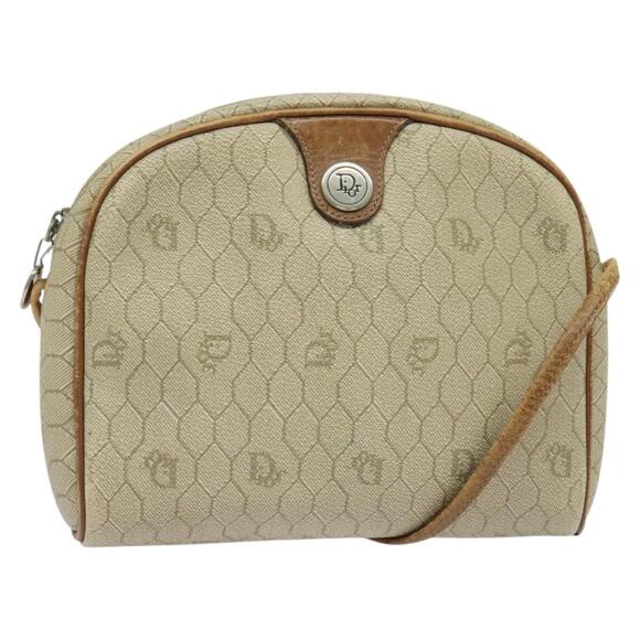 DIOR Honeycomb Canvas Shoulder Bag Pvc Beige - Picture 1 of 12